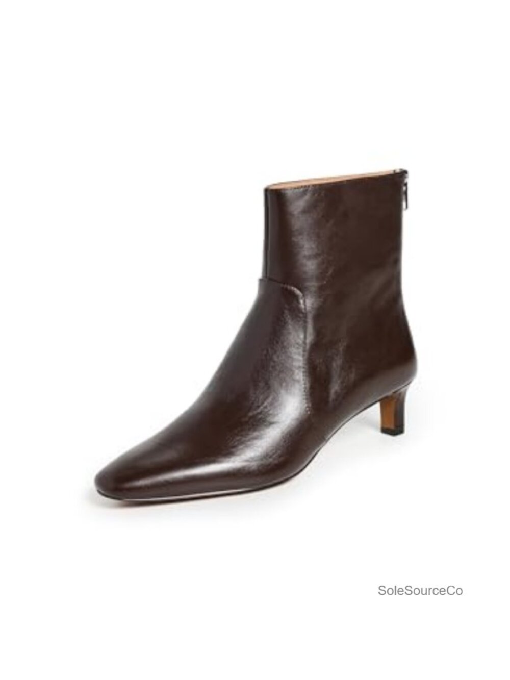 Madewell The Dimes Kitten Heel Bootie Crinkle Leather Ankle Boot